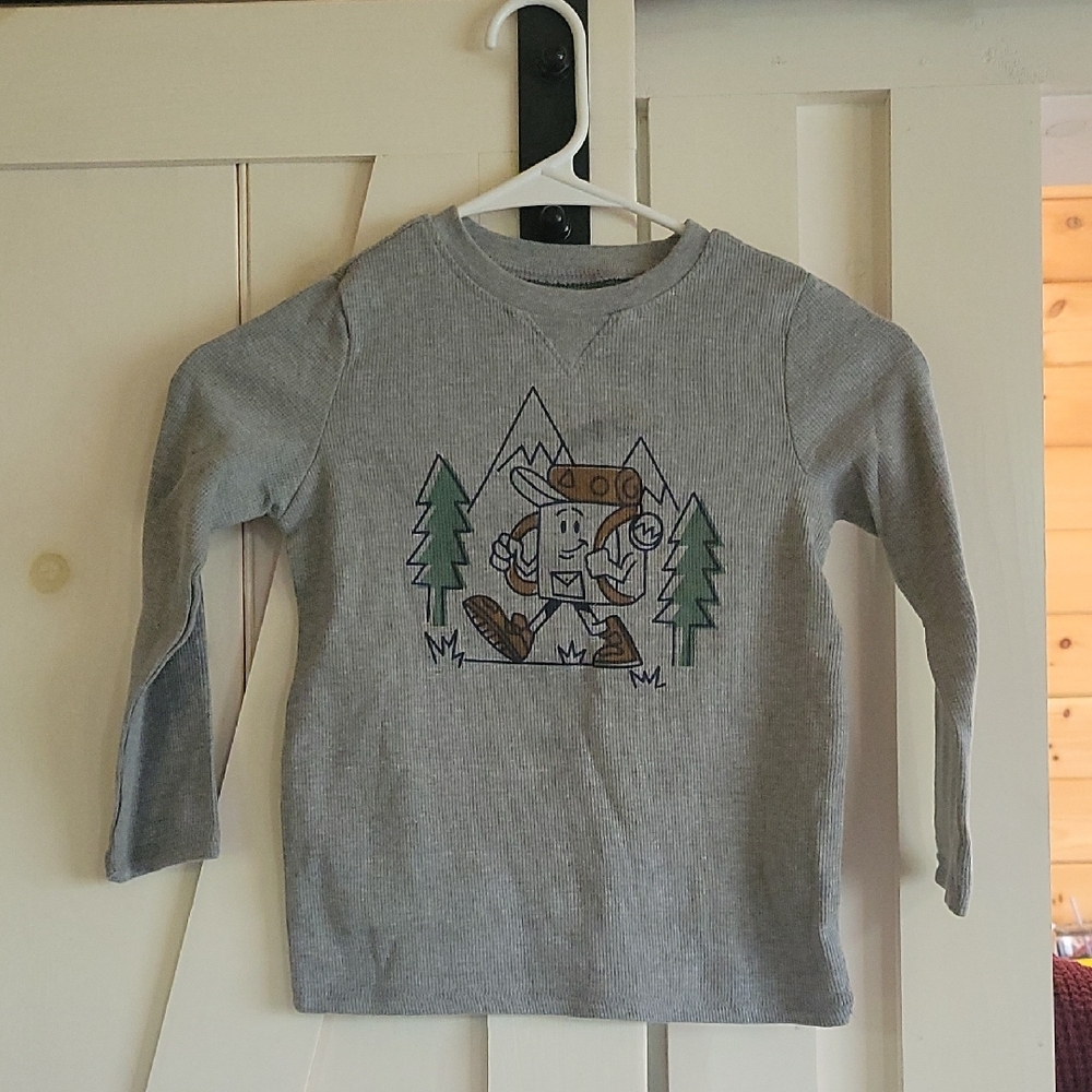 Garanimals Gray Long Sleeve Tee with Woodland Graphic